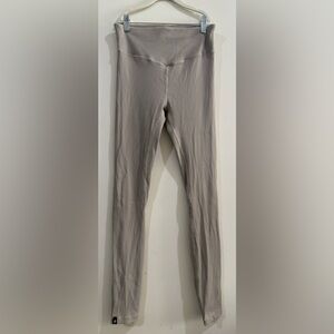 Stylerunner Ribbed High-Waist Leggings in Light Beige